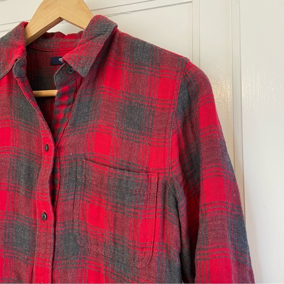 Madewell Ex Boyfriend button down plaid top - Picture 5 of 7